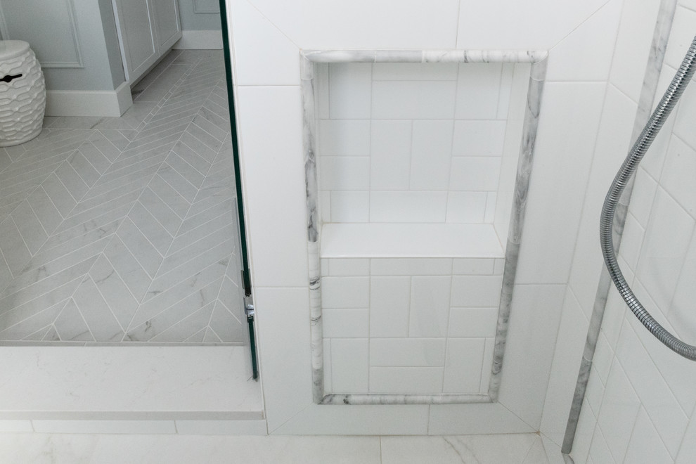 Elegant White Master Bathroom Traditional Bathroom Providence