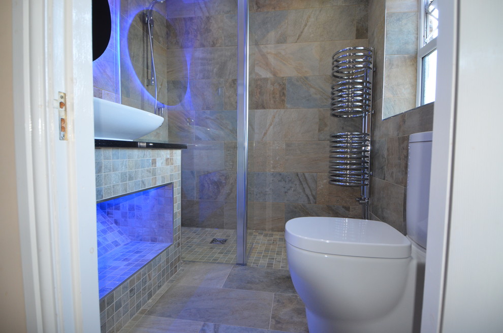 Ensuite wet floor shower room Contemporary Bathroom Gloucestershire by Forest Plumbing