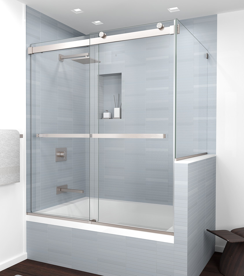 Equalis Series Frameless Shower Enclosure Tub Assembly