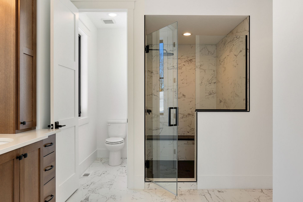 Executive Rambler Farmhouse Bathroom Minneapolis by Norton