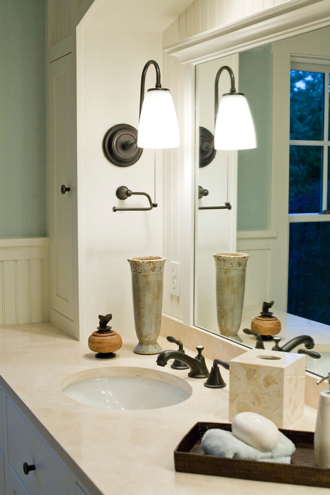 Свежая идея для дизайна: ванная комната в морском стиле - отличное фото интерьера