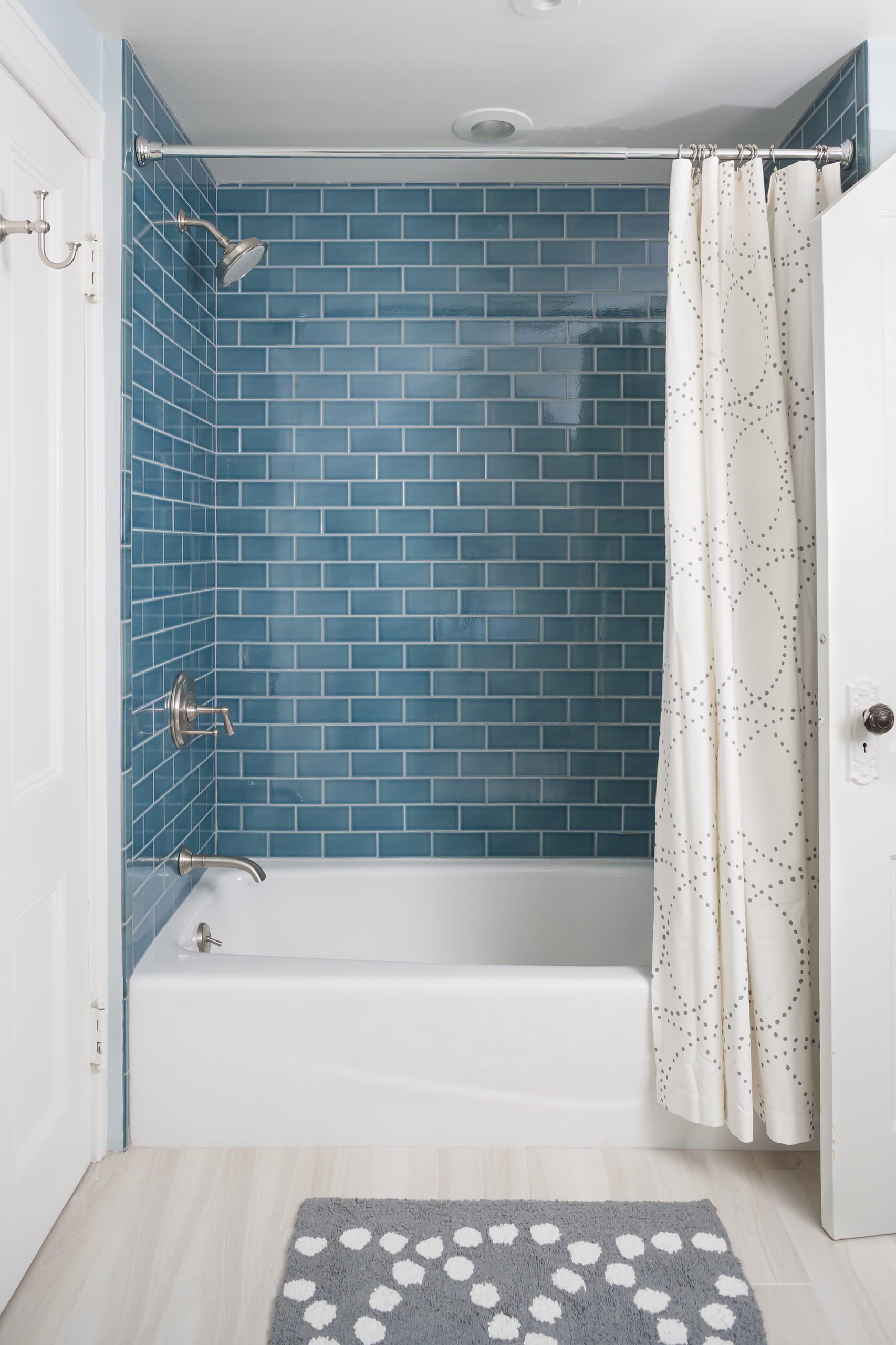 75 Blue Tile Shower Curtain Ideas You'll Love - December, 2023 | Houzz