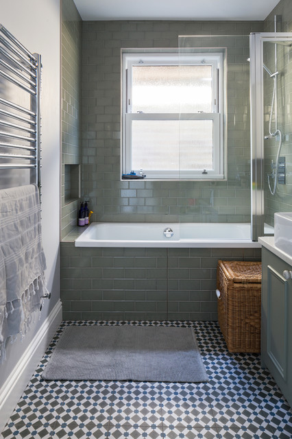 Green and grey bathroom