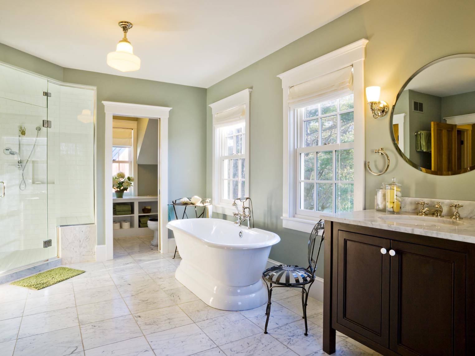 green farmhouse bathroom