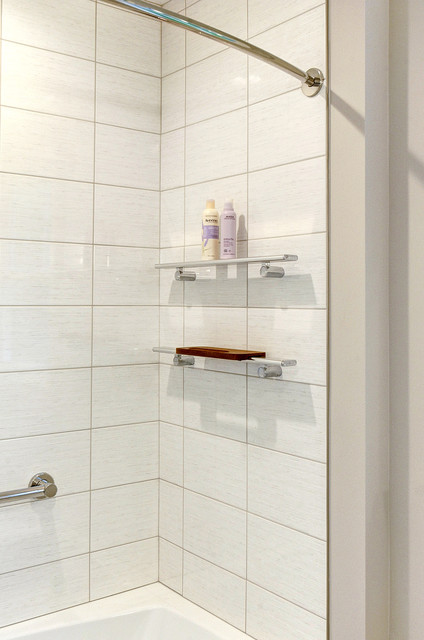 Floating Corian Shower Shelves - Philadelphia PA - Modern - Bathroom -  Philadelphia - by MacLaren Kitchen and Bath