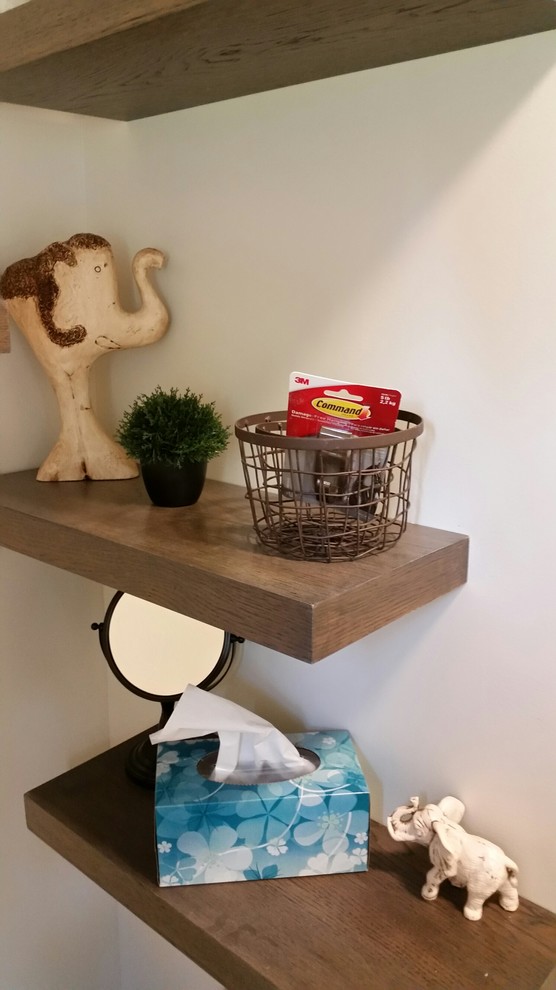Floating Shelves In A Small Bathroom - Traditional - Bathroom - New ...