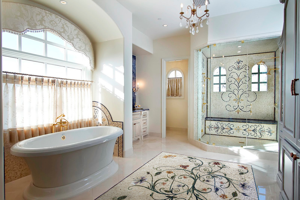 Exemple d'une salle de bain tendance avec un sol en carrelage de terre cuite et un sol multicolore.