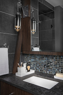 Forever In Blue Jeans Industrial Bathroom Detroit By Xstyles Bath More Inc Houzz