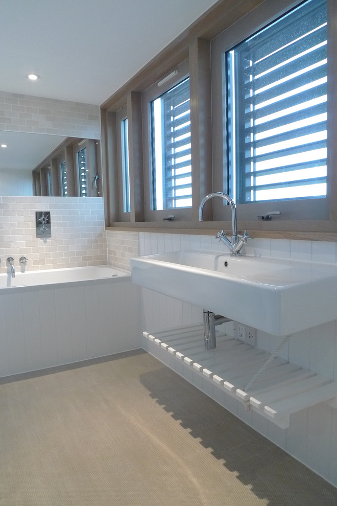 Inspiration for a coastal bathroom remodel in London