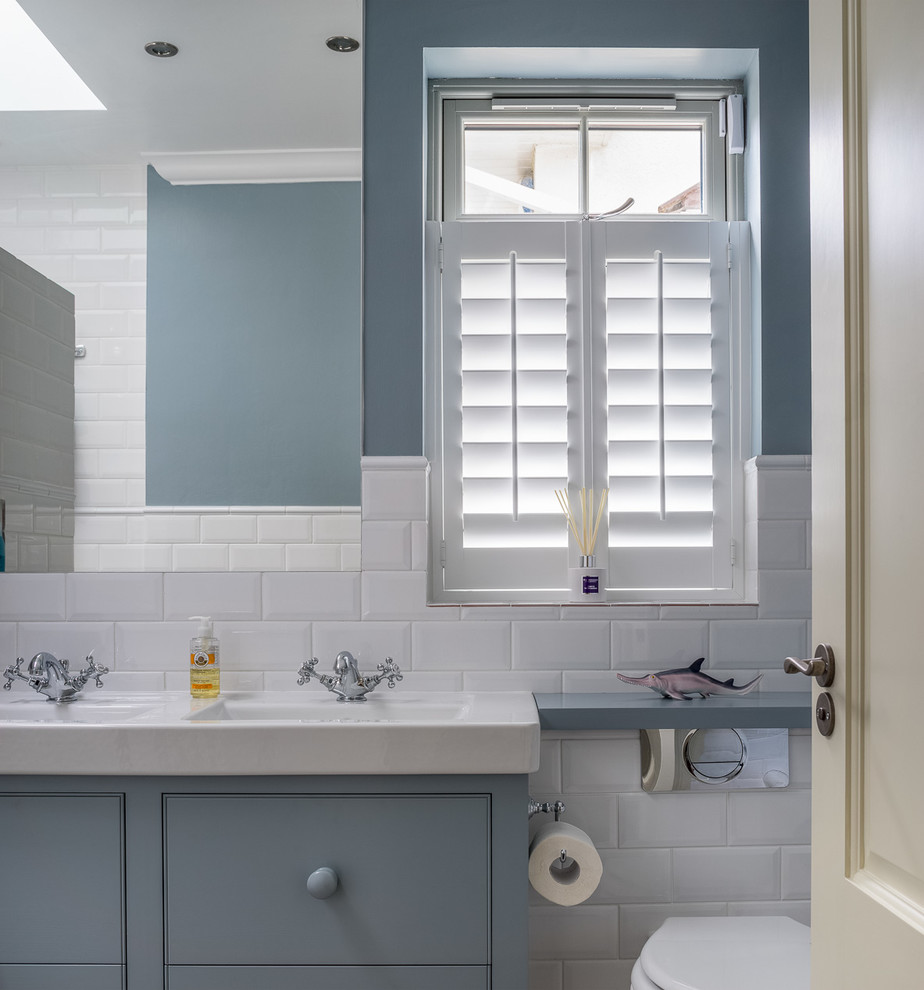 Example of a beach style bathroom design in Dublin