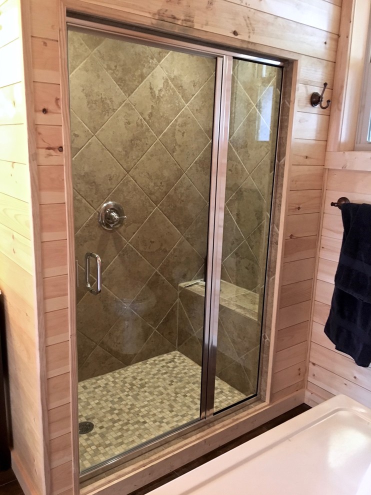 Frameless and Framed Steam Shower Glass Traditional Bathroom