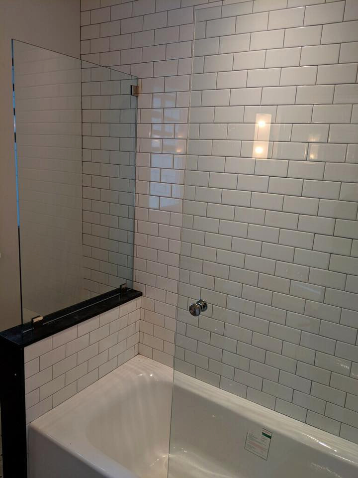 Frameless Glass Shower Divider Bathroom Philadelphia by Burhans