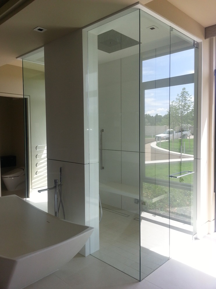 Frameless Shower Doors Contemporary Bathroom Denver by Denver Glass Interiors, Inc. Houzz