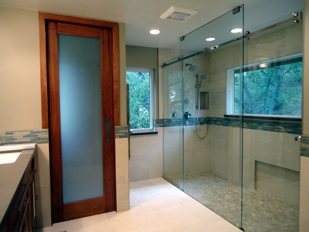 Frameless Shower Double Hydroslide Traditional Bathroom San Luis
