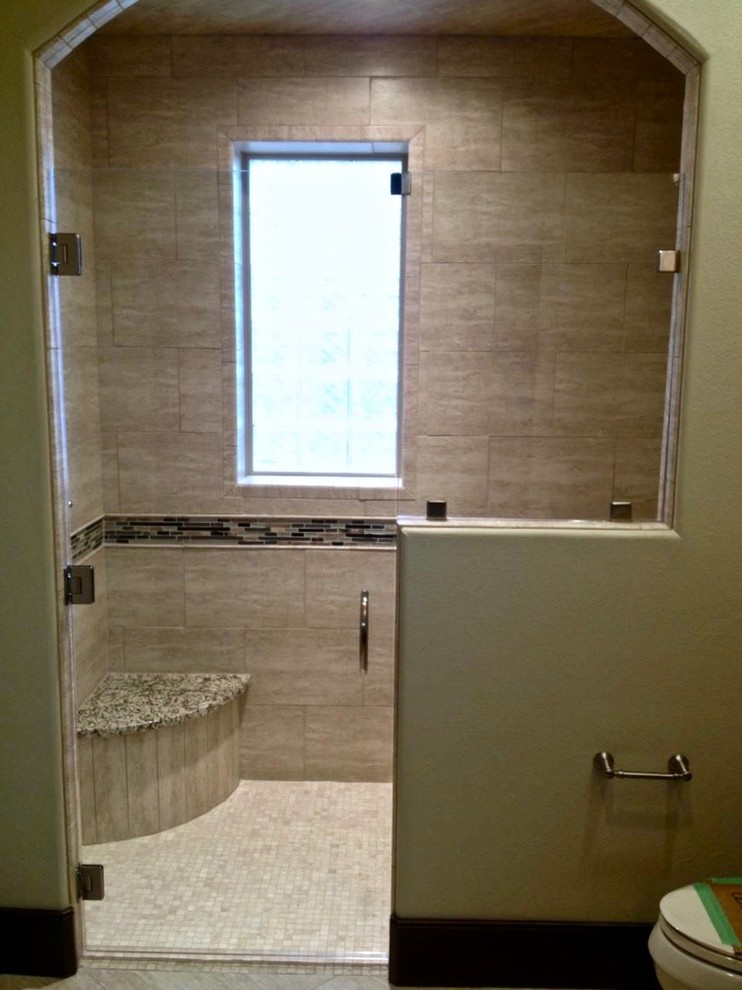 Frameless Shower Glass Curbless Transitional Bathroom Other by Clinton Glass Company