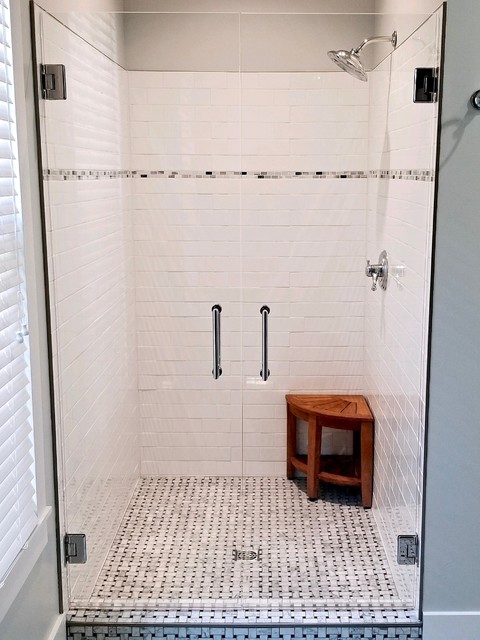 Frameless Shower Glass - French Doors - Transitional - Bathroom - Other -  by Clinton Glass Company | Houzz UK