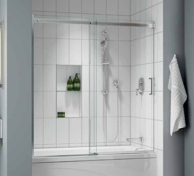 Frameless Sliding Shower Doors Traditional Bathroom Chicago by