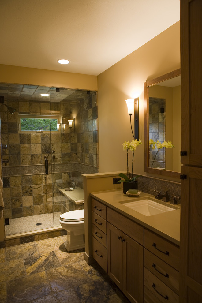 Frank Lloyd Wright Inspired Home - Traditional - Bathroom - Other - by