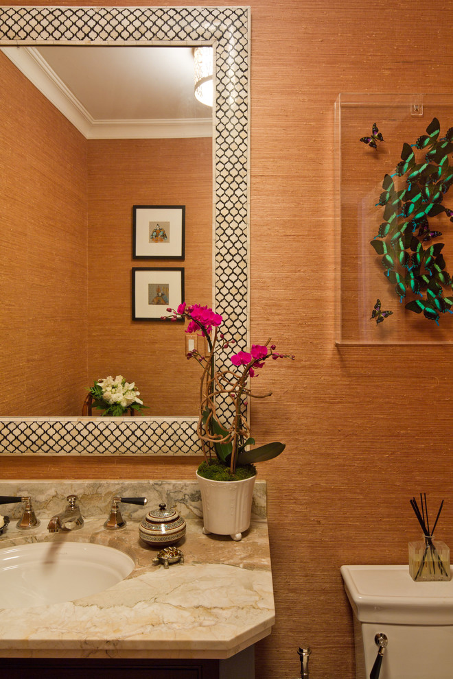 French Colonial Powder Room Contemporary Bathroom Los Angeles