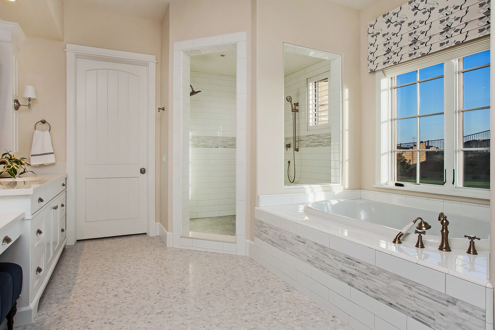 French Country Master Bath Bathroom San Diego by McCullough