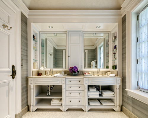 Bathroom Vanity with Open Shelves