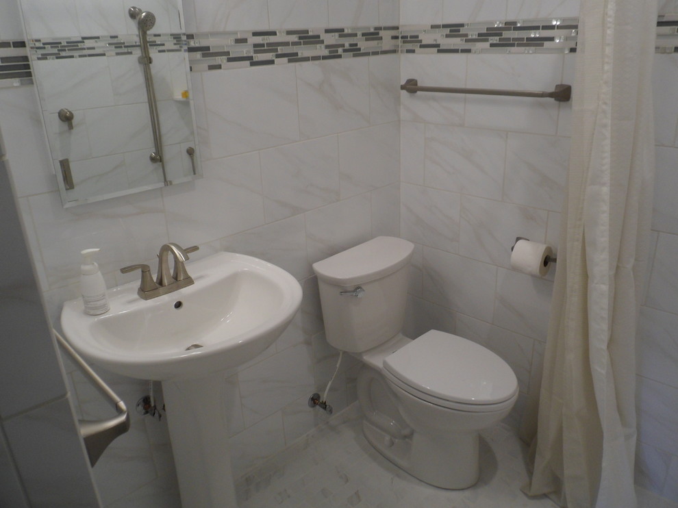 Full bath from half bath wet room - Bathroom - Other - by Solid Rock ...