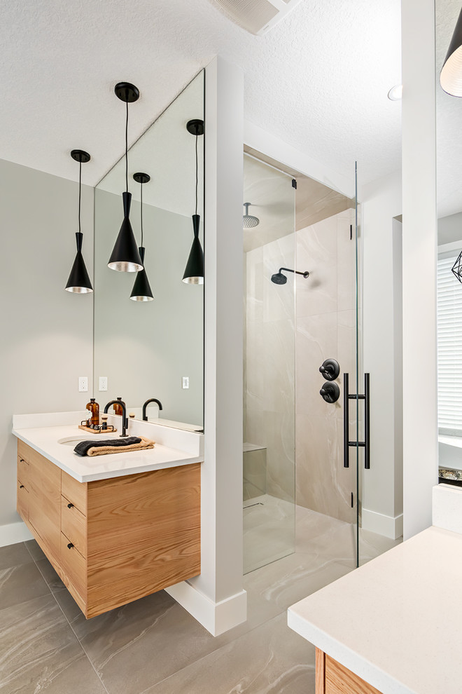 Full Height & Full Width Mirror Bathroom Calgary by Simple Spaces