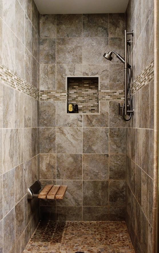 Inspiration for a mid-sized transitional 3/4 gray tile, white tile and stone tile ceramic tile bathroom remodel in Orange County with raised-panel cabinets, black cabinets, a one-piece toilet, beige walls, a drop-in sink and granite countertops