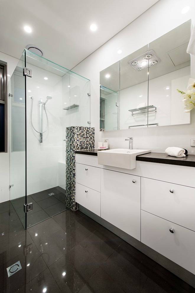 Design ideas for a large contemporary bathroom in Perth.