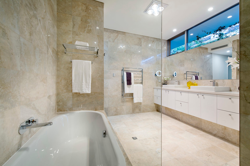 Example of a large trendy bathroom design in Perth