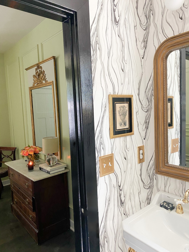 Glam Half Bathroom Project and Small Office Eclectic Bathroom DC