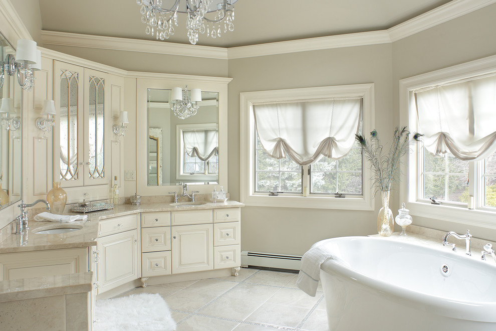 Glamorous White Master Bath Traditional Bathroom New York by