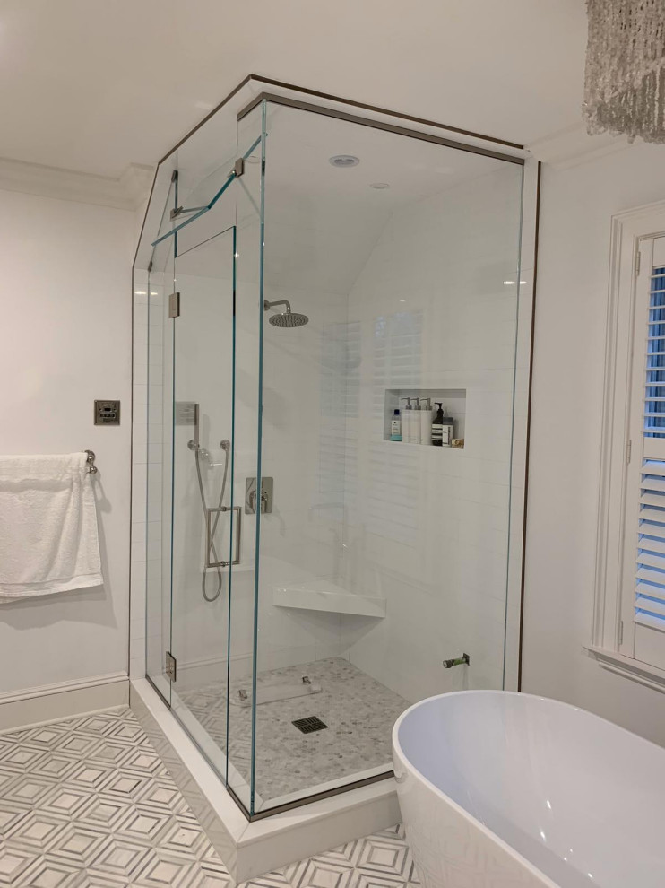 Glass Shower door custom made Contemporary Bathroom Bridgeport