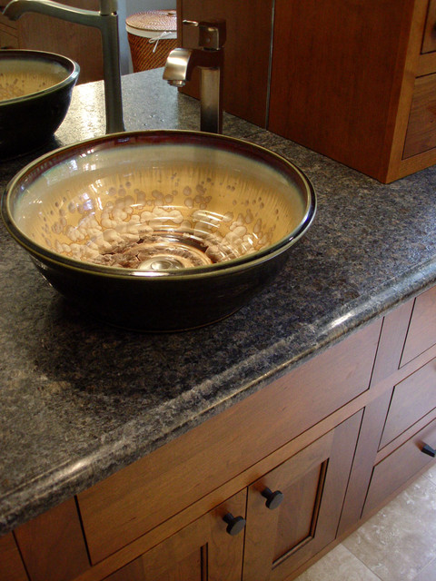 Glazed Ceramic Vessel Sink American Traditional Bathroom Boston By Lauren Milligan Design Houzz