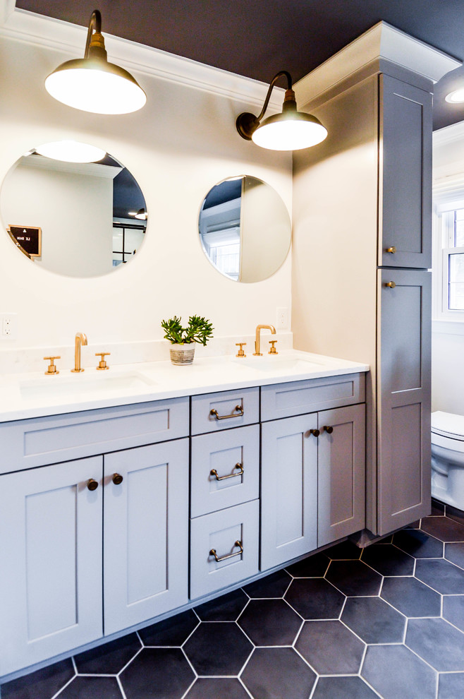 Gold Accent Bathroom Remodel Contemporary Bathroom Wilmington