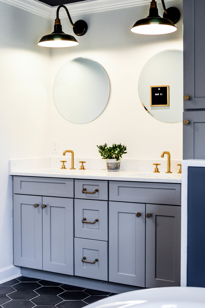 Gold Accent Bathroom Remodel Contemporary Bathroom Wilmington