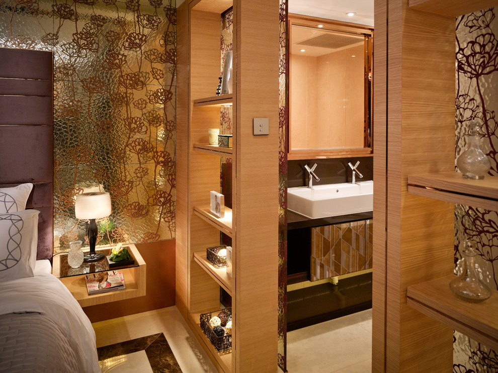 Modernes Badezimmer mit Aufsatzwaschbecken in Hongkong