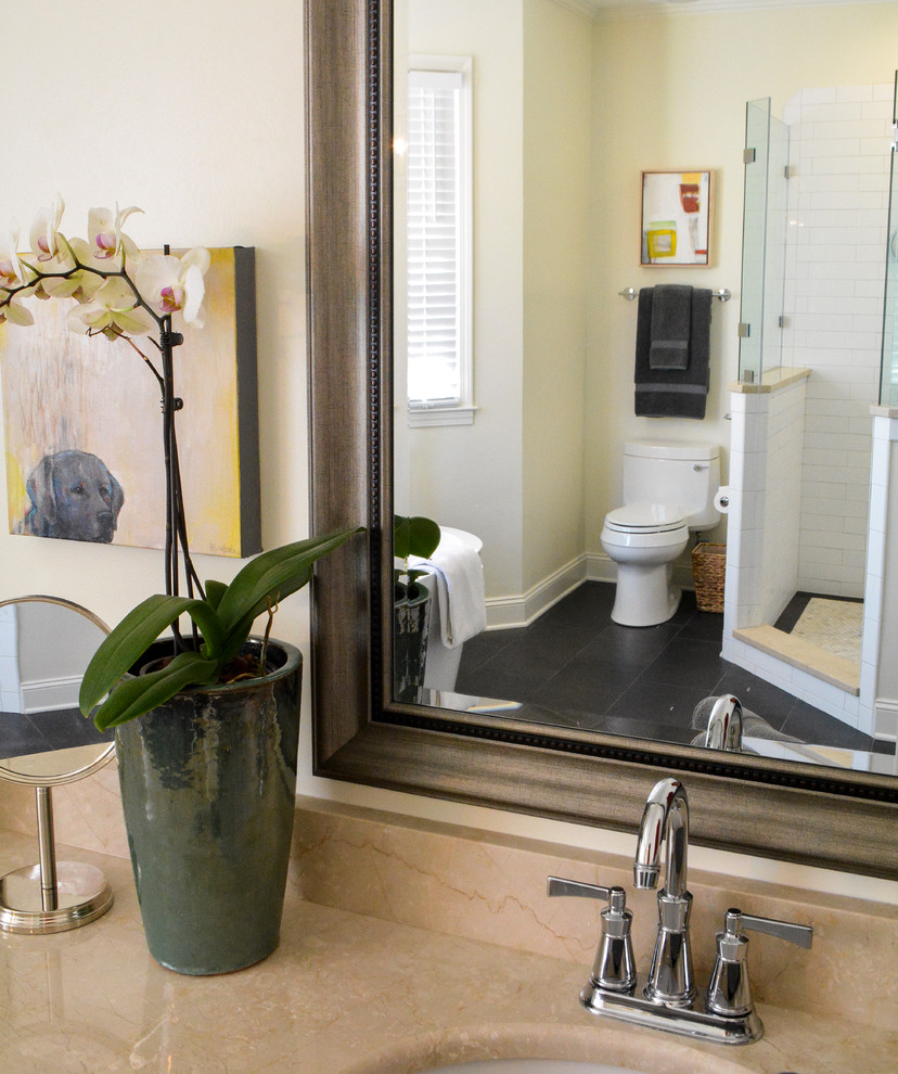 Goodbye Garden Tub, Hello Bath Transitional Bathroom