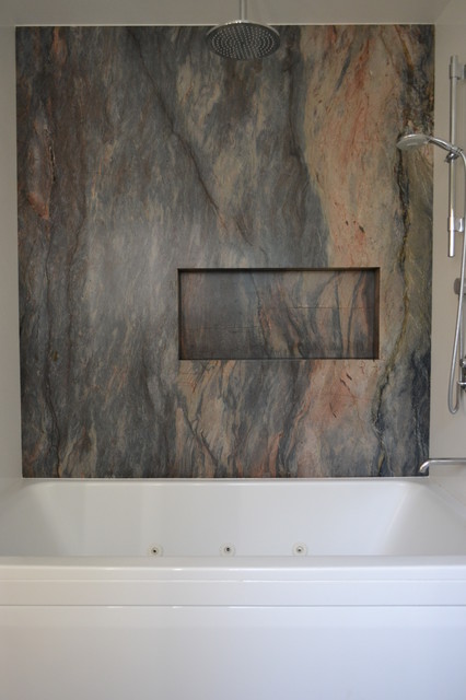 Granite Slab Accent Walls - Contemporary - Bathroom - San Francisco ...