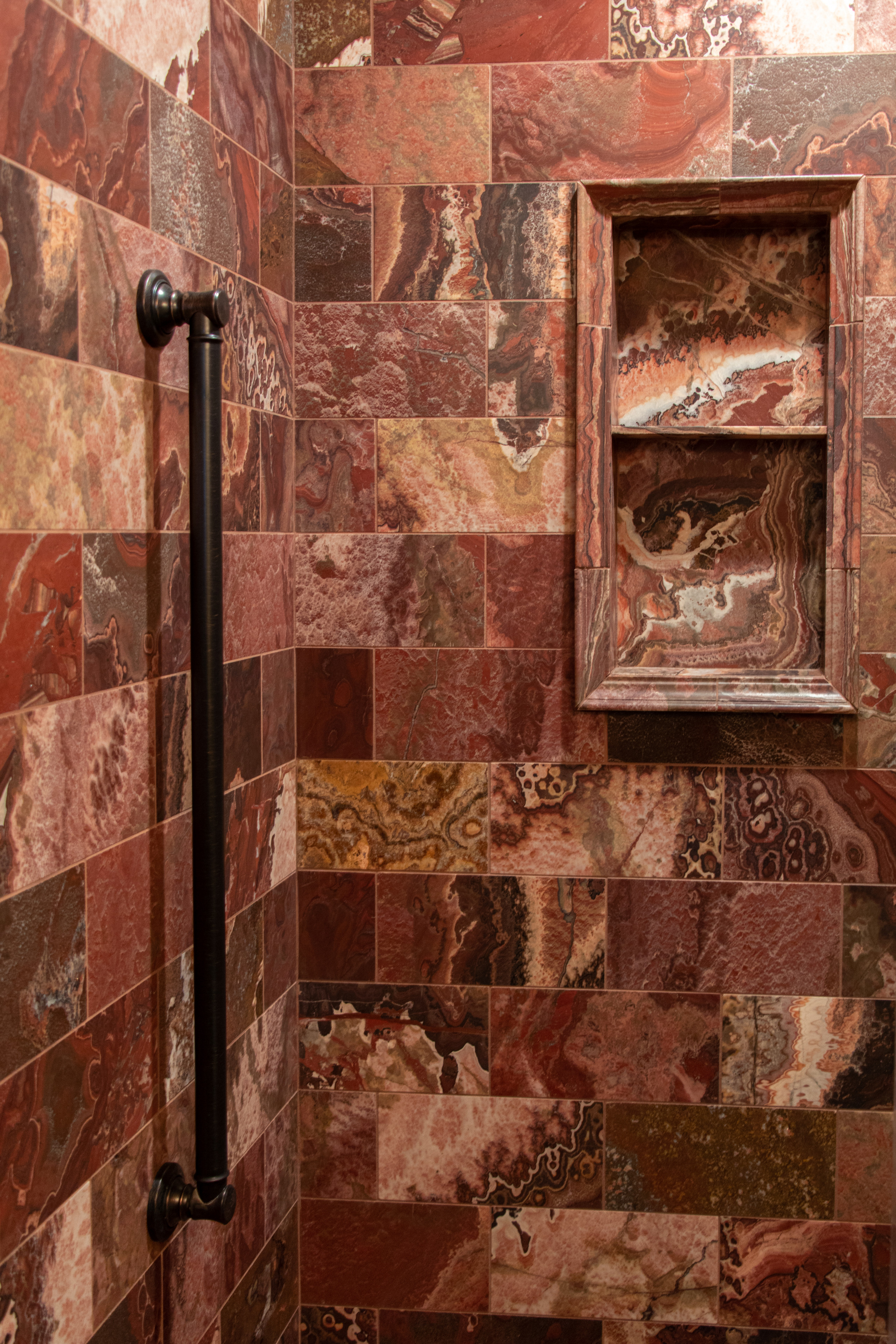 75 Red Tile and Marble Tile Bathroom Ideas You'll Love ...