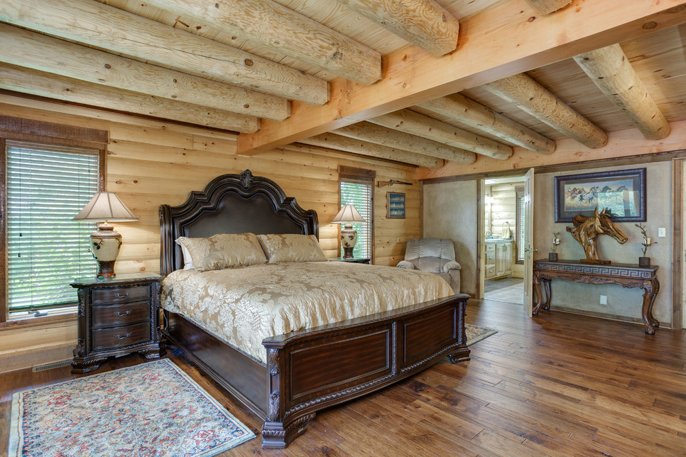 Idee per una grande camera da letto stile rurale