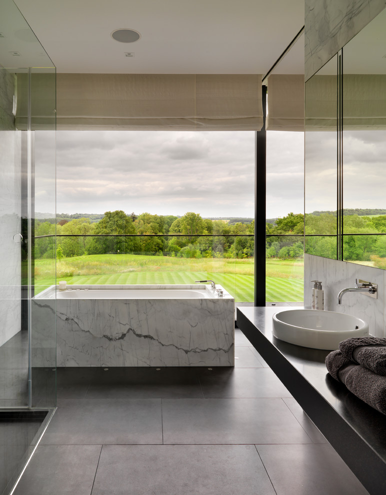 Trendy freestanding bathtub photo in London