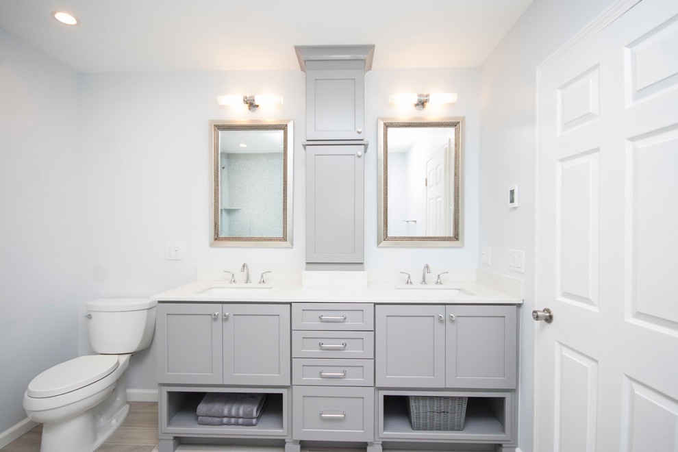 Grey and White Master Bathroom Suite, Cranston,MA Modern Bathroom Providence by Cypress