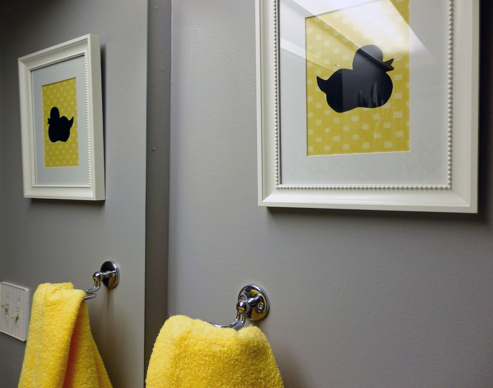 Grey and Yellow Bathroom Modern Bathroom Toronto by Dominika