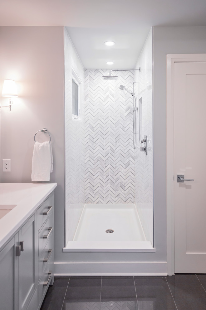 Grey Glamour Transitional Bathroom Ottawa By Jennifer McGahan 