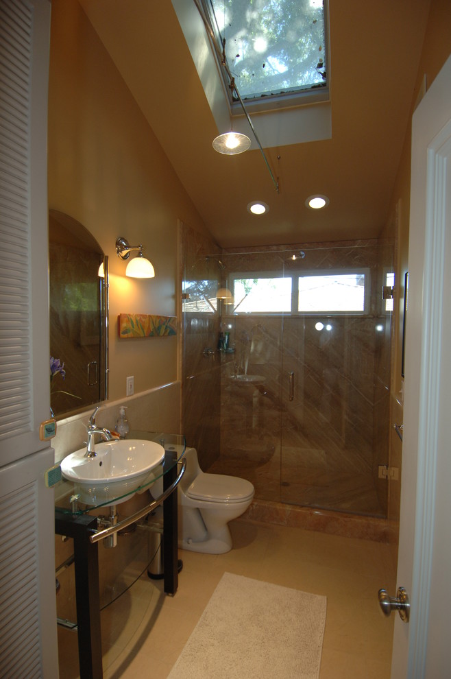 Inspiration for a contemporary bathroom remodel in Charlotte