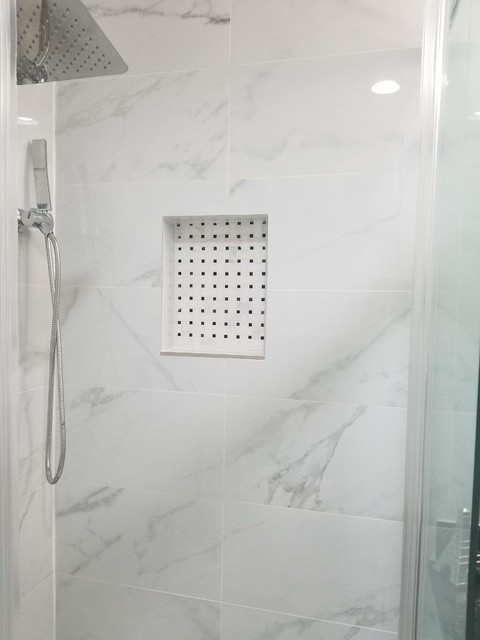 Standing shower - Modern - Bathroom - Houston - by MHS CONSTRUCTION &  DESIGN LLC