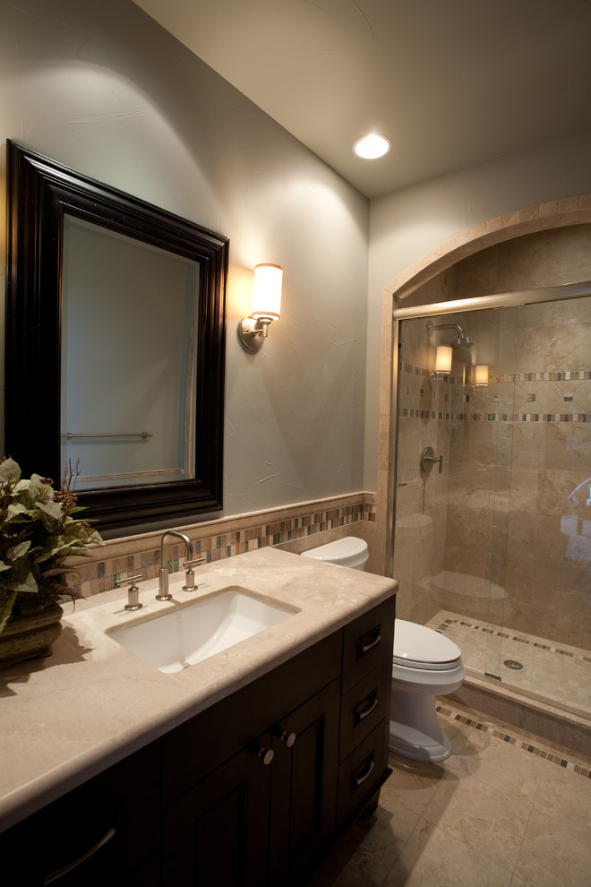 Example of a classic bathroom design in Denver with an undermount sink