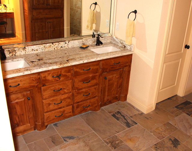 Guy James Ranch New Build Rustic Bathroom Dallas by Premier