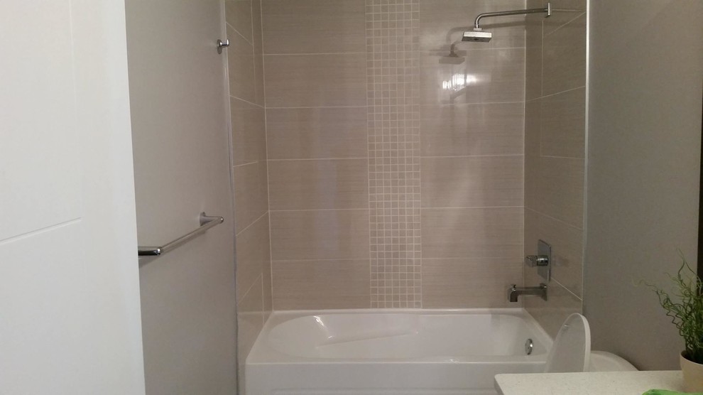 Example of a mid-sized minimalist bathroom design in Edmonton